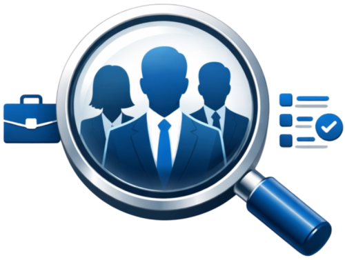 Talent acquisition and professional recruiting services icon for Majzoub Agency.