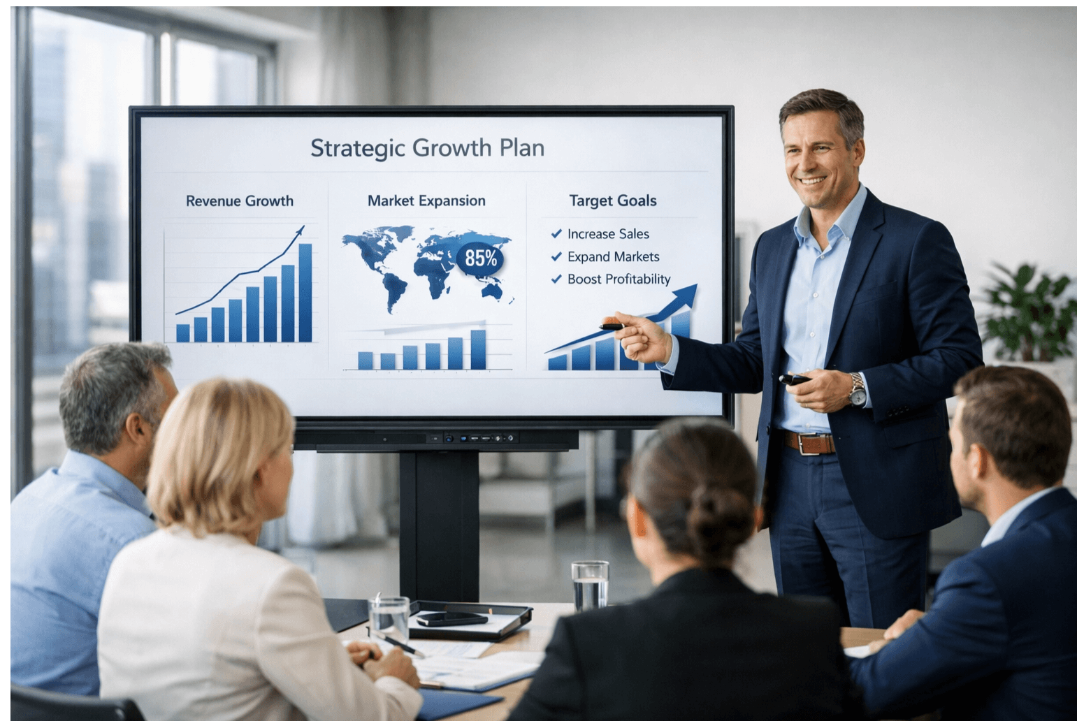 Strategic business consultancy workshop and professional training session for corporate growth.